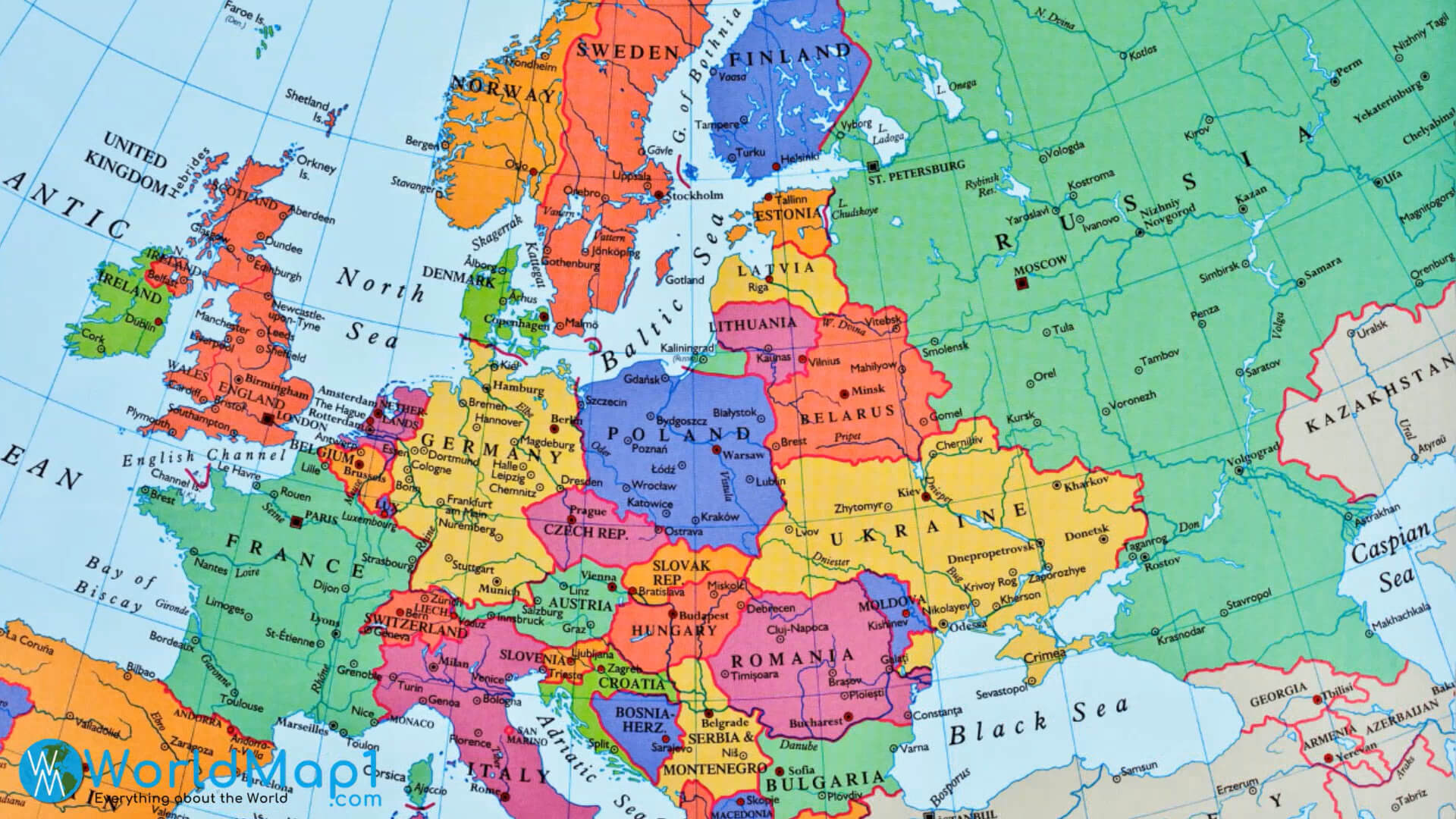 Latvia Europe and Russia Map